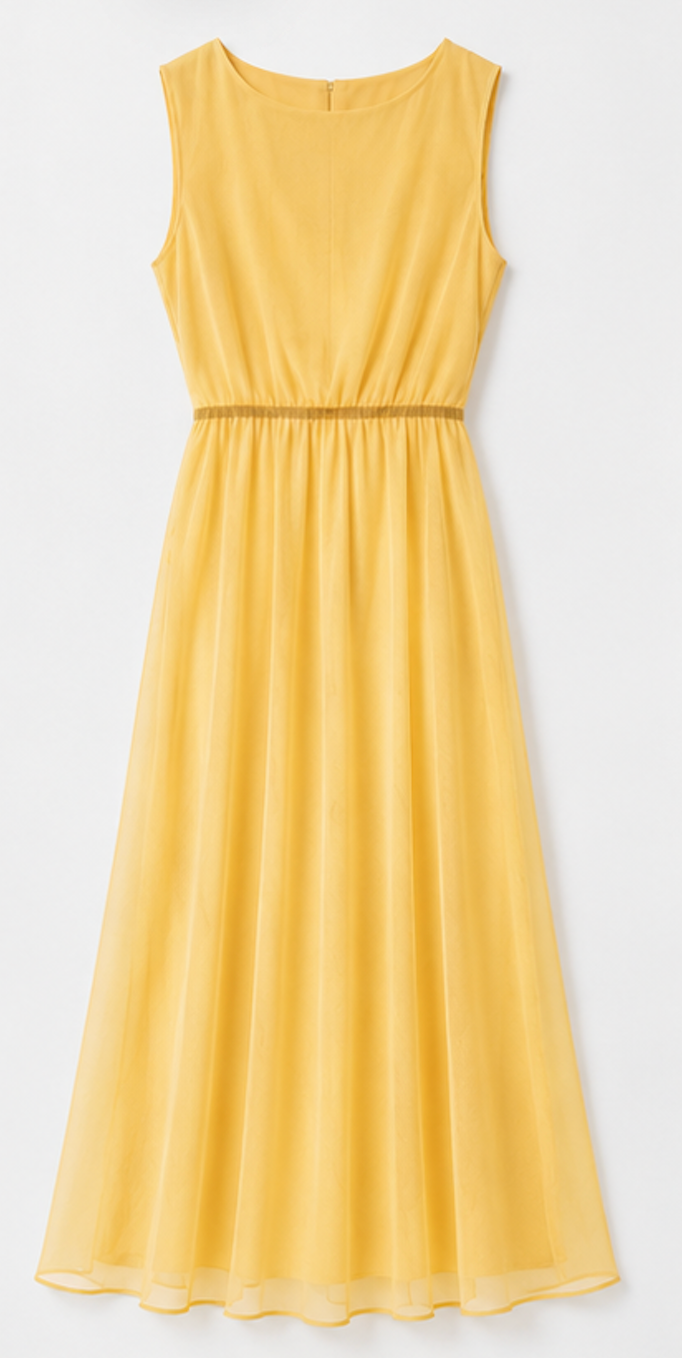 Yellow London Dress with draped neck, TFNC - Size M