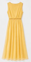 Yellow London Dress with draped neck, TFNC - Size M