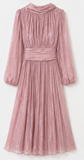 Pleated Satin-Look Maxi Dress, ANEWSTA - Size M