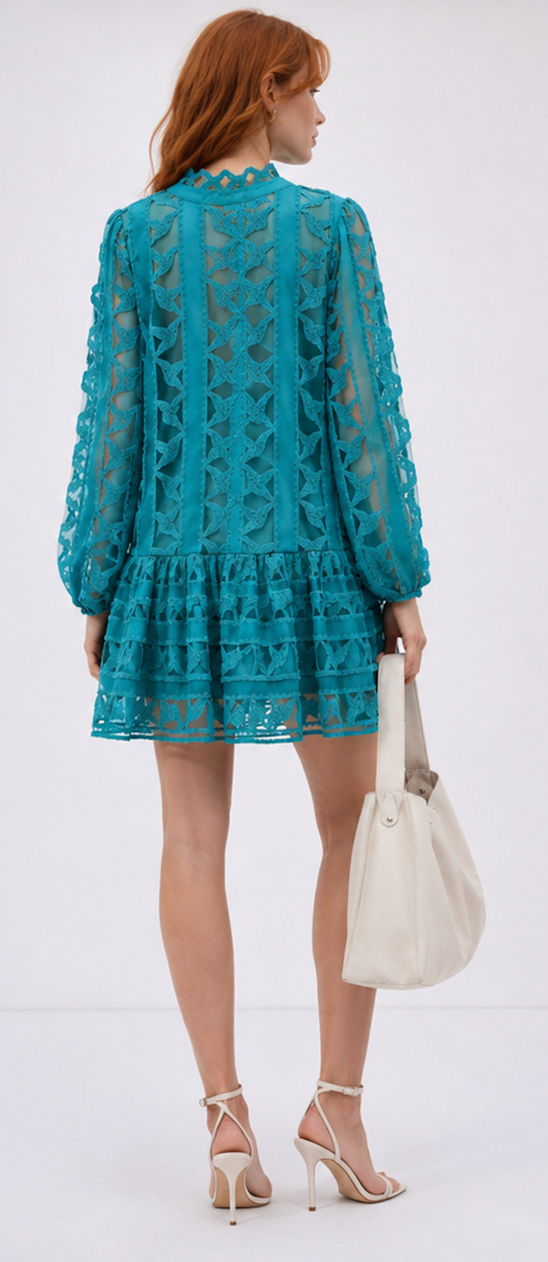 Turquoise Lace Dress, CIEBON - Size M