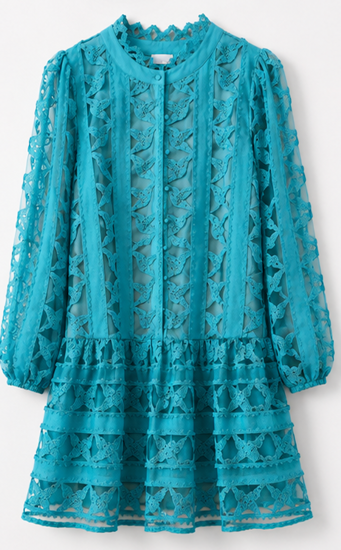 Turquoise Lace Dress, CIEBON - Size M