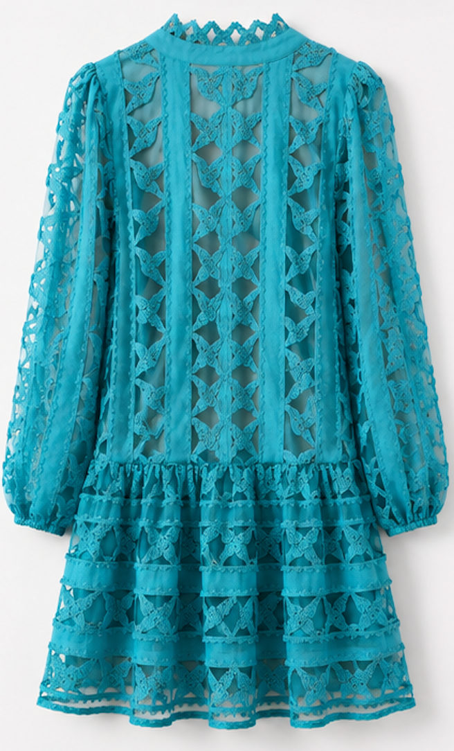 Turquoise Lace Dress, CIEBON - Size M