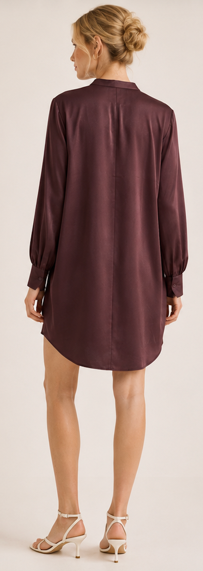V-neck Tunic Blouse in Burgundy, H&M  - Size L