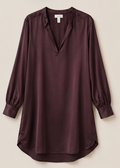 V-neck Tunic Blouse in Burgundy, H&M  - Size L