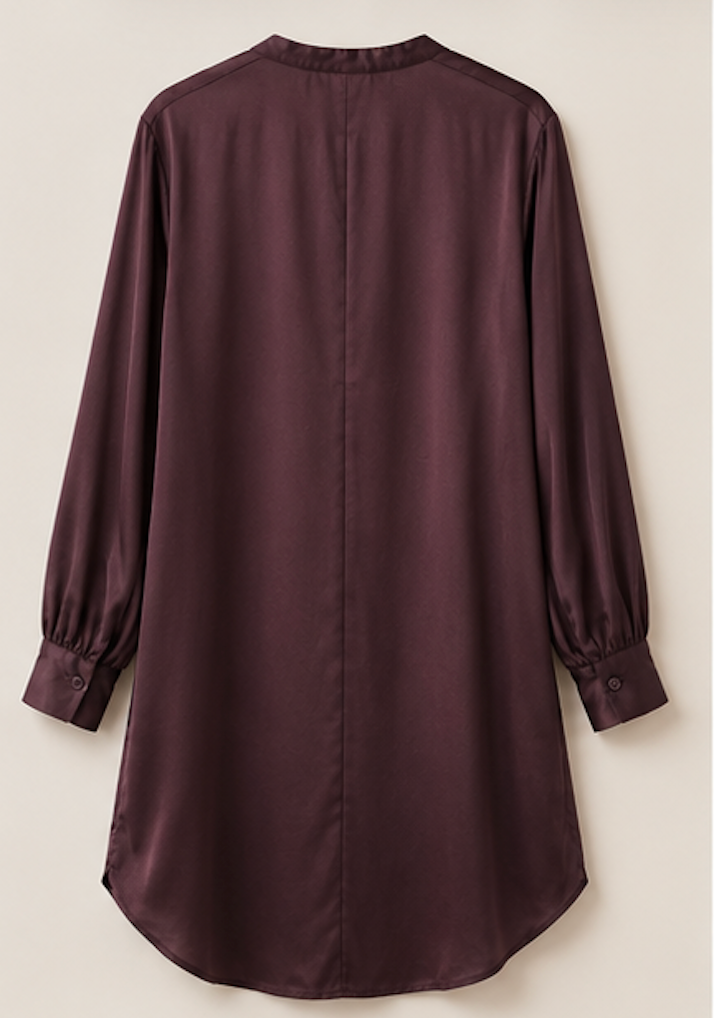 V-neck Tunic Blouse in Burgundy, H&M  - Size L