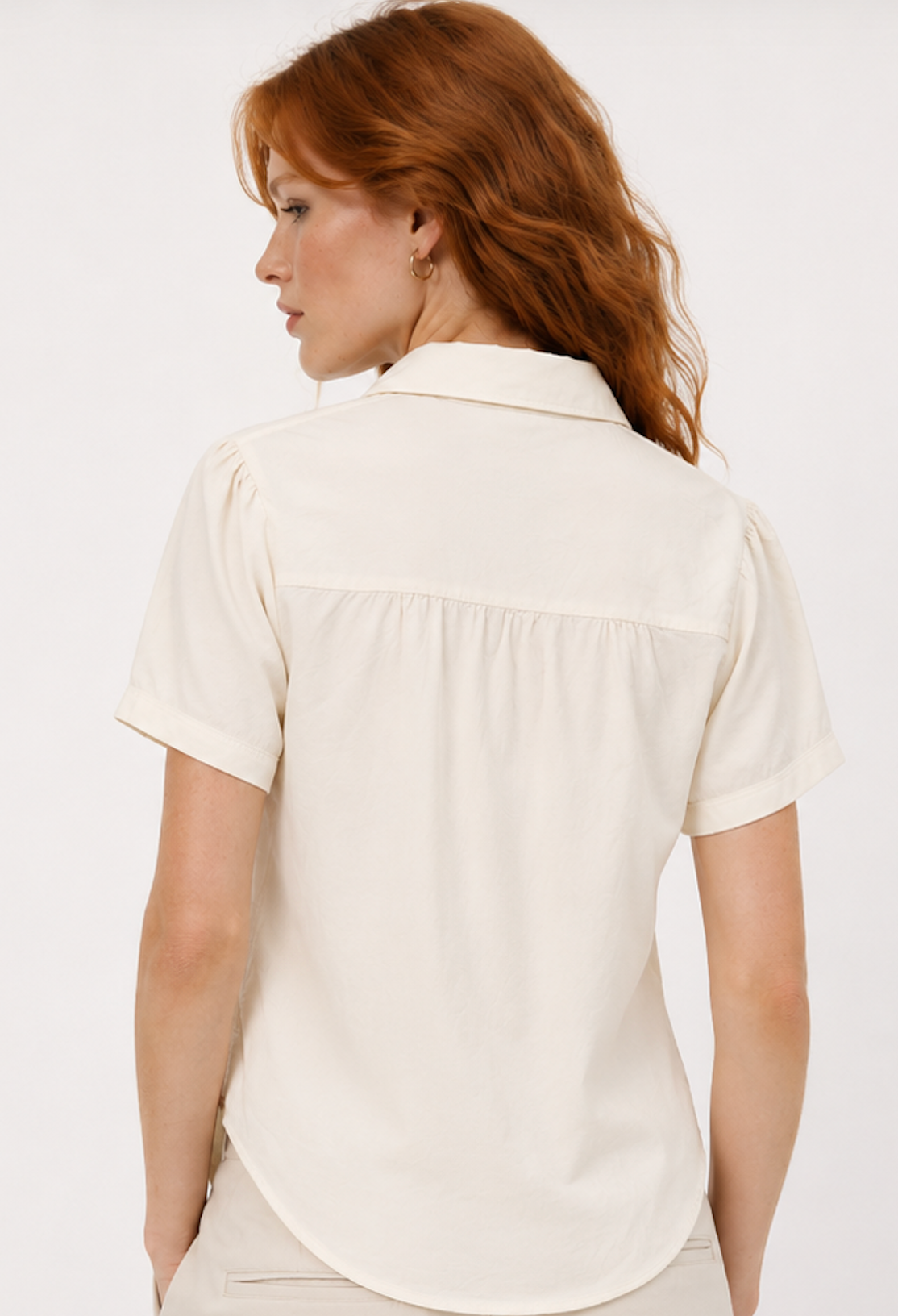 Off-White Retro Blouse, Pretty Retro – Size S
