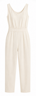 Ivory Sleeveless Jumpsuit, Massimo Dutti – Size XS