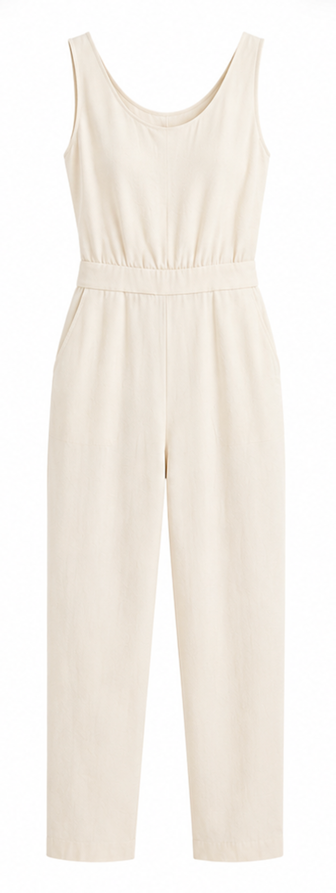 Ivory Sleeveless Jumpsuit, Massimo Dutti – Size XS
