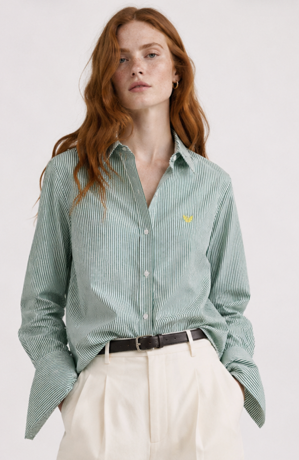 Green and white striped shirt, & other stories – Size S