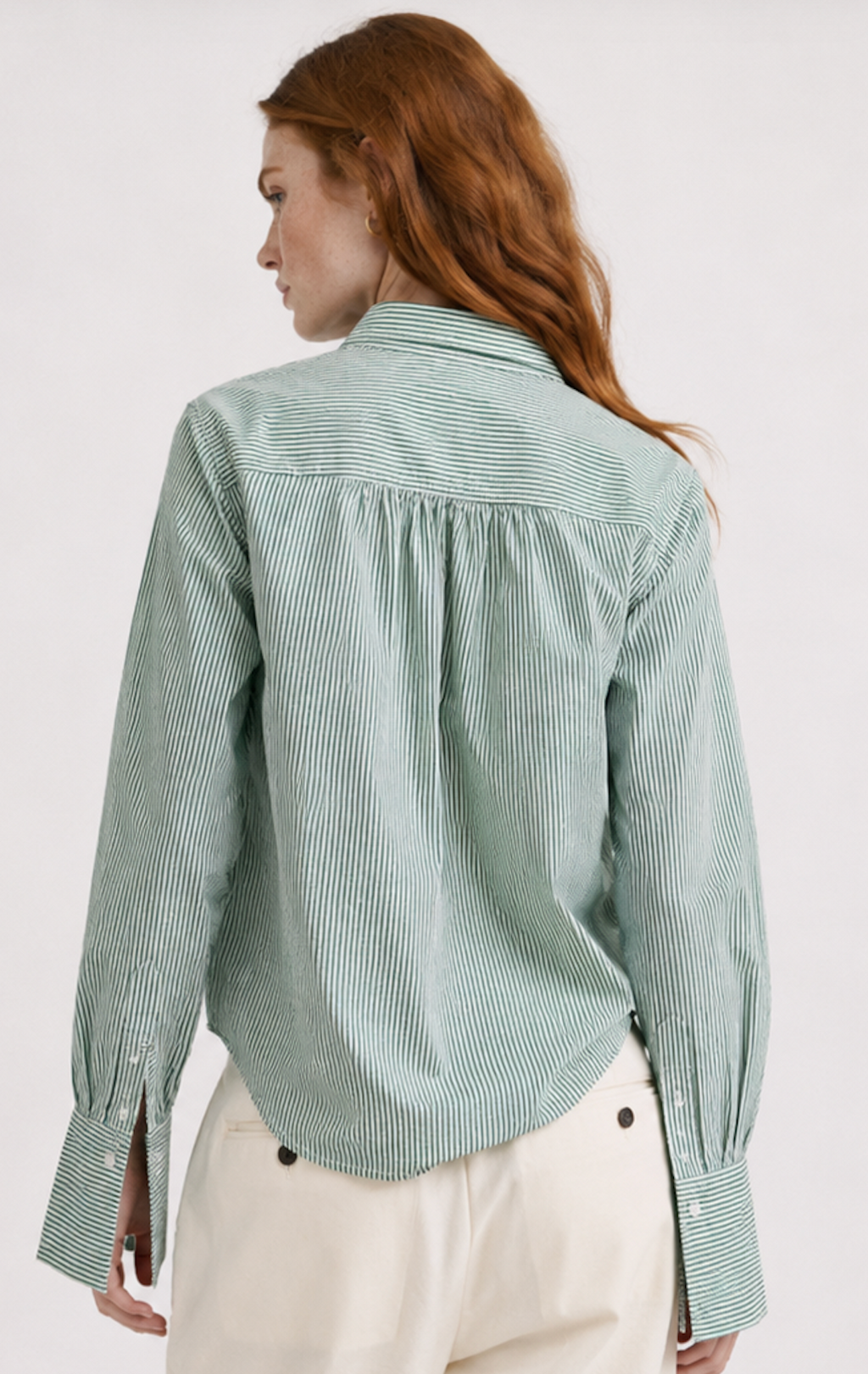 Green and white striped shirt, & other stories – Size S