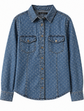 Polka dotted denim shirt, MICHA - Size M