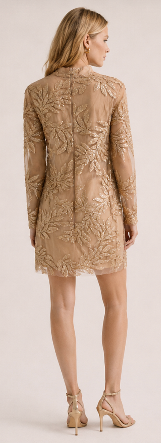 Nude Mesh Mini Dress, boohoo – Size S