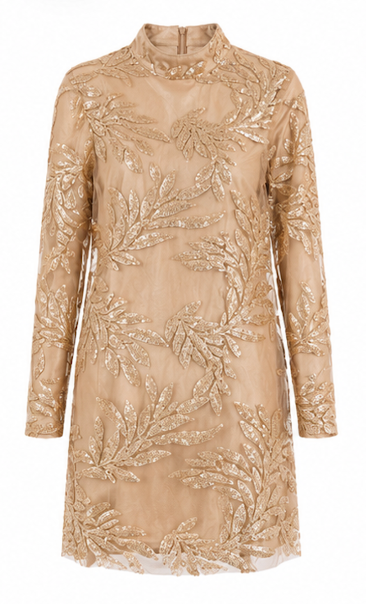 Nude Mesh Mini Dress, boohoo – Size S