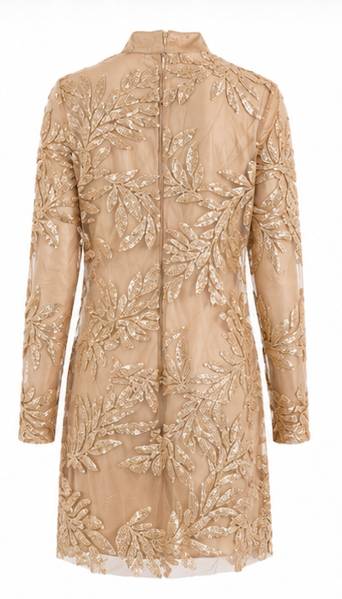 Nude Mesh Mini Dress, boohoo – Size S