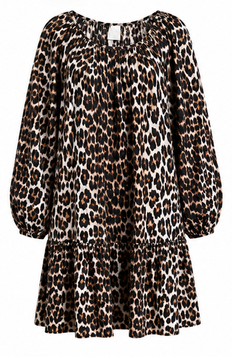 Leopard Flowy Oversize dress, H&M - Size XS