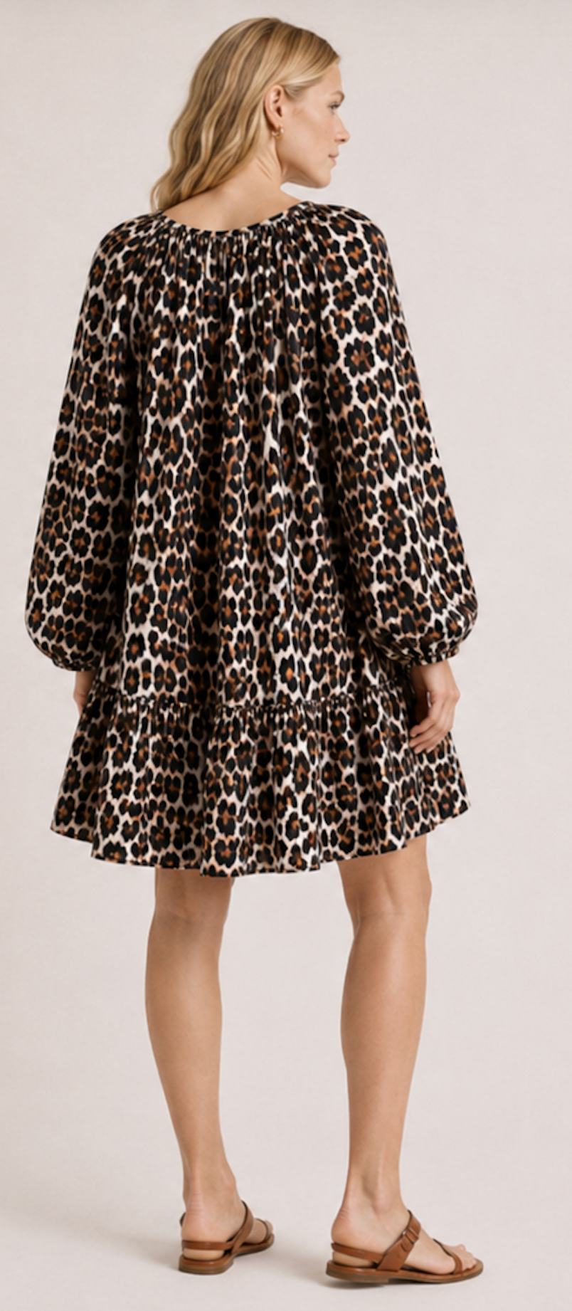 Leopard Flowy Oversize dress, H&M - Size XS