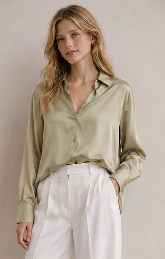 Button-Down pastel green Blouse, UNIQLO – Size S