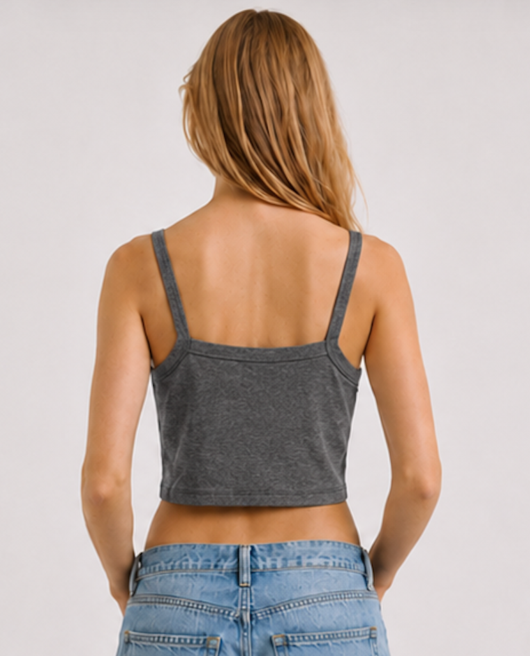 Dark Grey Crop Top, DIVIDED – Size XXS