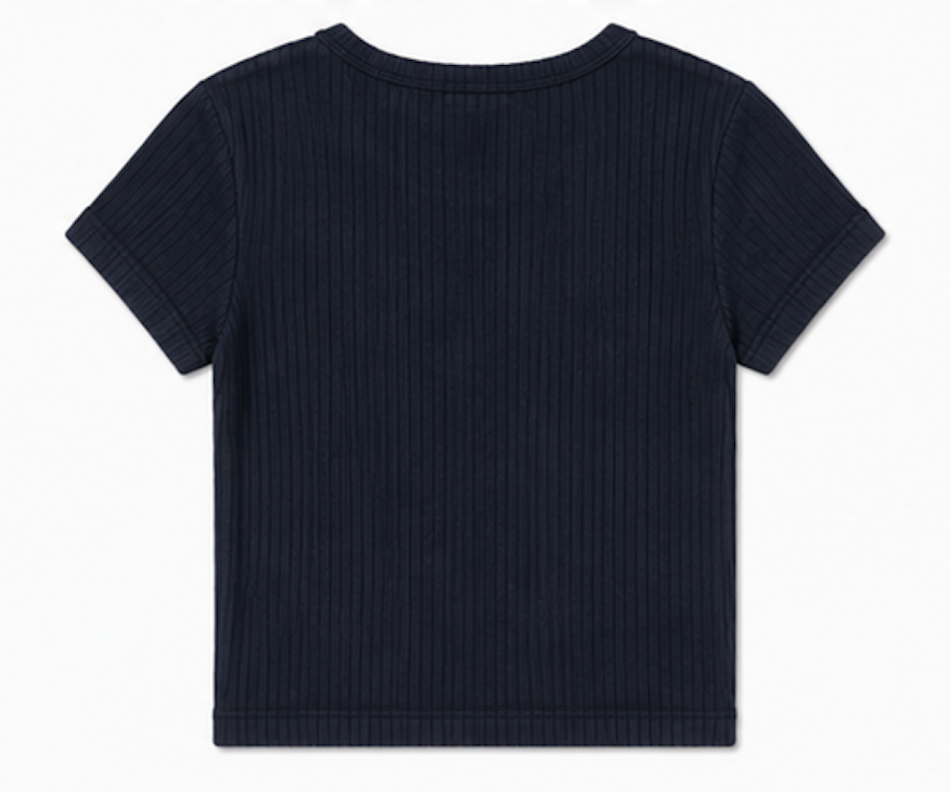 Black Ribbed T-Shirt, H&M – Size S