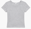 Light grey ribbed short-sleeve, H&M – Size XS
