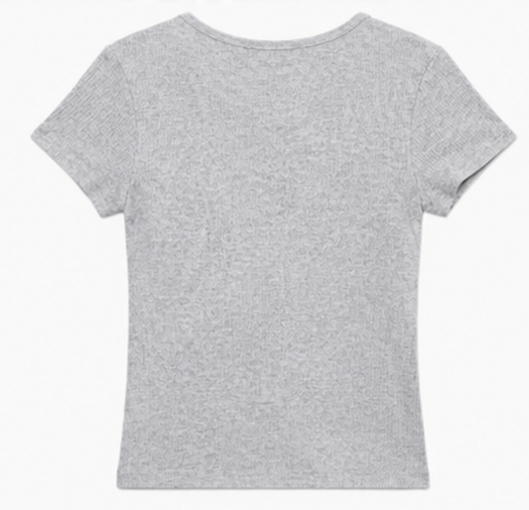 Light grey ribbed short-sleeve, H&M – Size XS