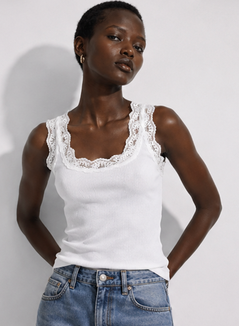 White ribbed Tank Top, VRS WOMAN – Size S
