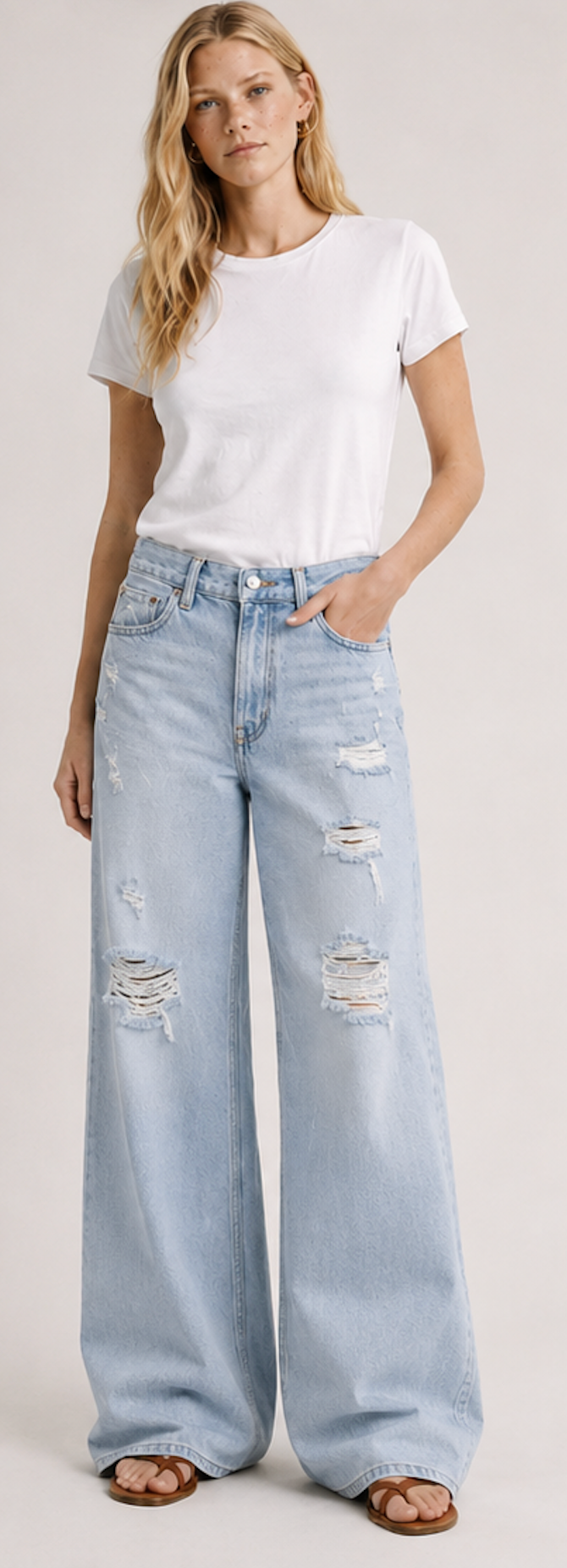 Light blue Wide Leg Jeans, DIVIDED – Size EU 36