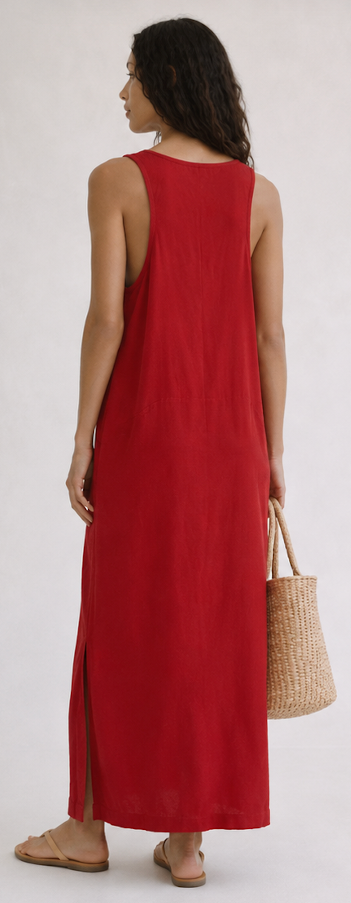 Red Maxi Dress, Sylvia bunty + ve – Size M