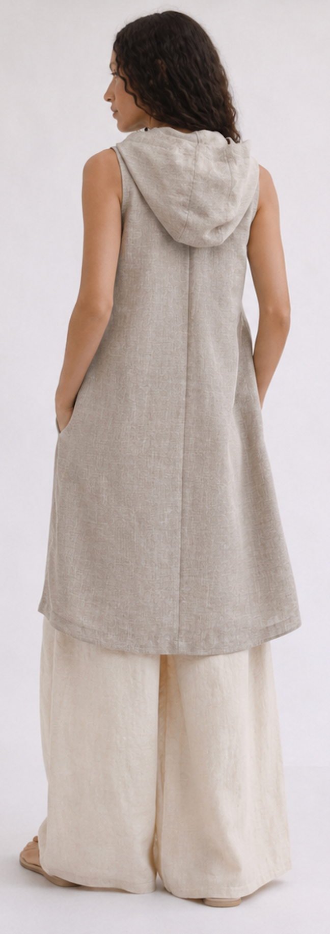 Minimalist Sleeveless Hooded Dress, CLAIRE – Size M