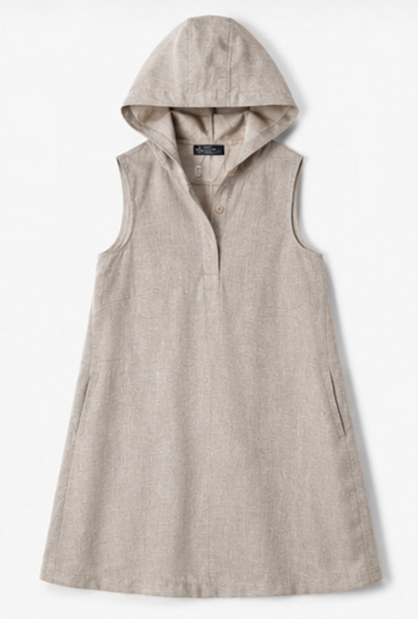 Minimalist Sleeveless Hooded Dress, CLAIRE – Size M