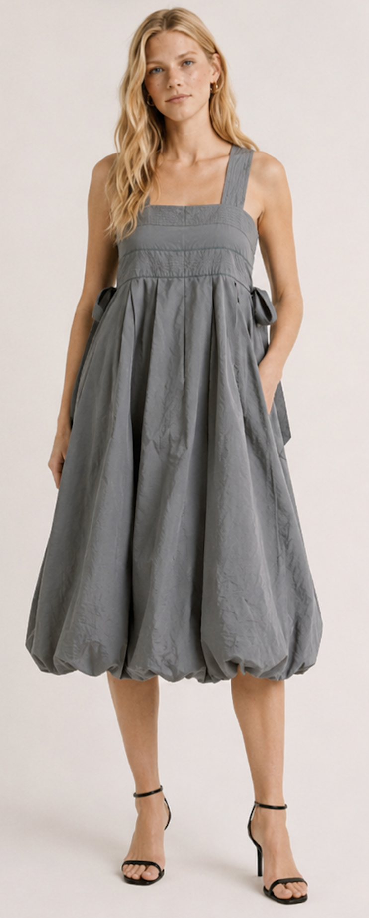 Grey  Balloon Midi Dress, CULTURE – Size M