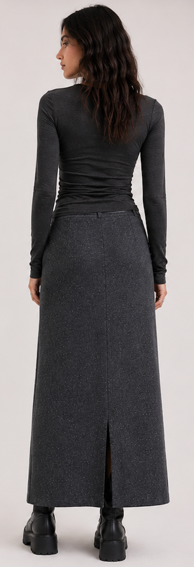 Dark grey heathered Maxi Skirt, Estelie – Size 36