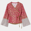 Wrap Blouse in pink-and-gold brocade, Mille K – Size M