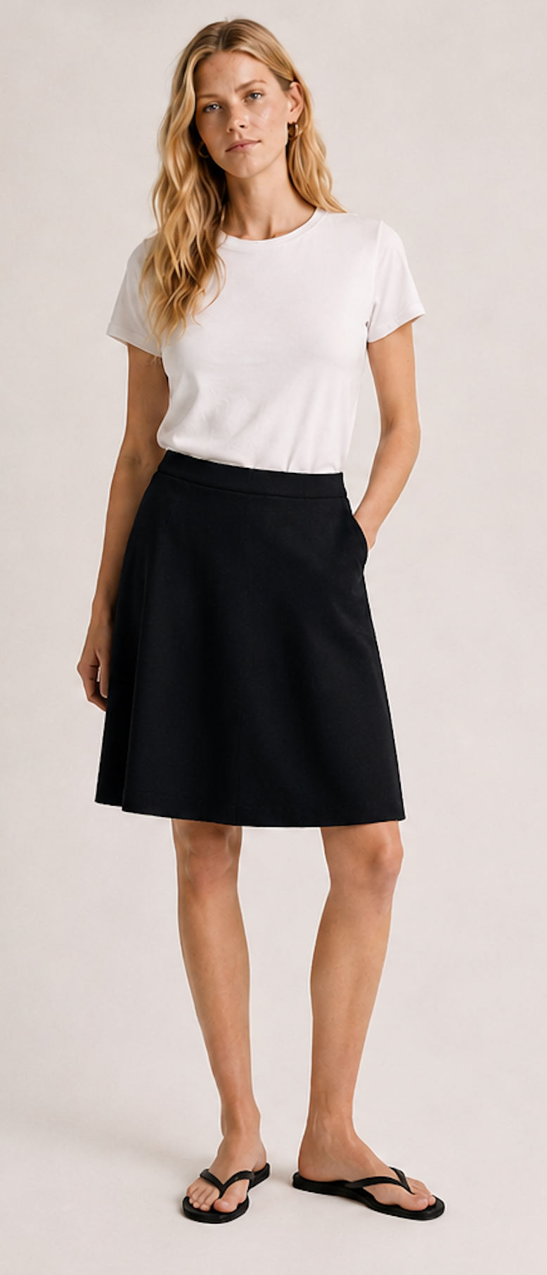 Classic black A-line Mini Skirt I stretch, .OBJECT – Size XS