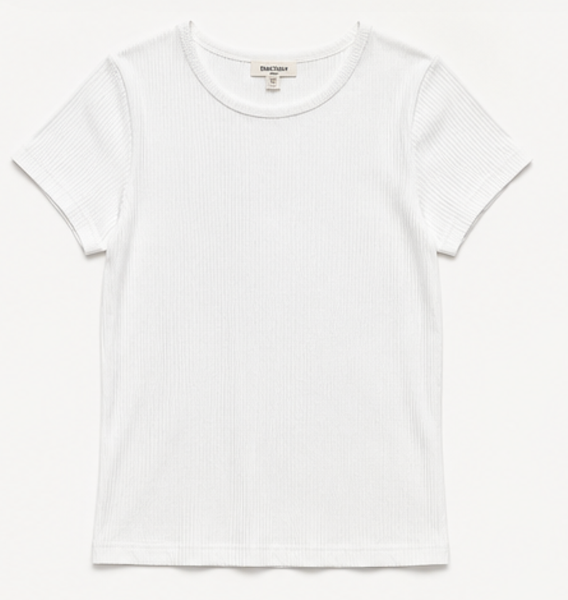 White Ribbed T-Shirt, H&M – Size M