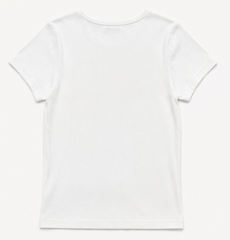 White Ribbed T-Shirt, H&M – Size M