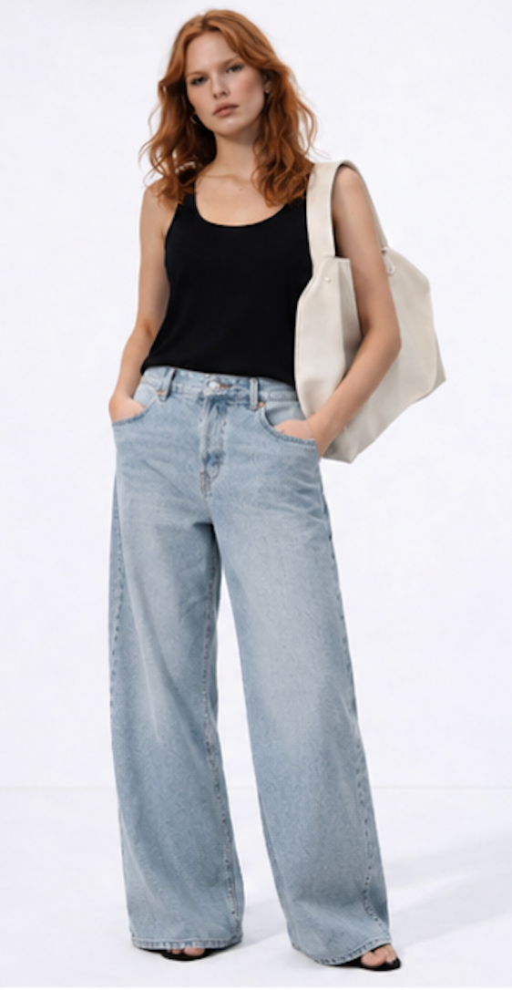 Light blue Wide Leg Jeans, H&M – Size S