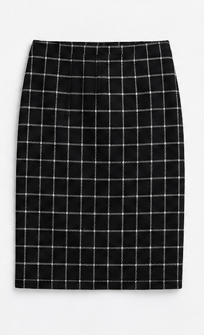 Windowpane check Stretch Skirt, minimum – Size S