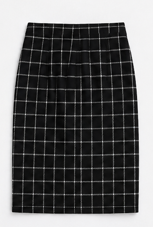 Windowpane check Stretch Skirt, minimum – Size S