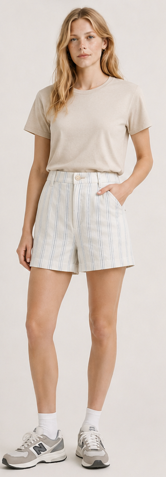 White Striped Shorts, essentials – Size 36