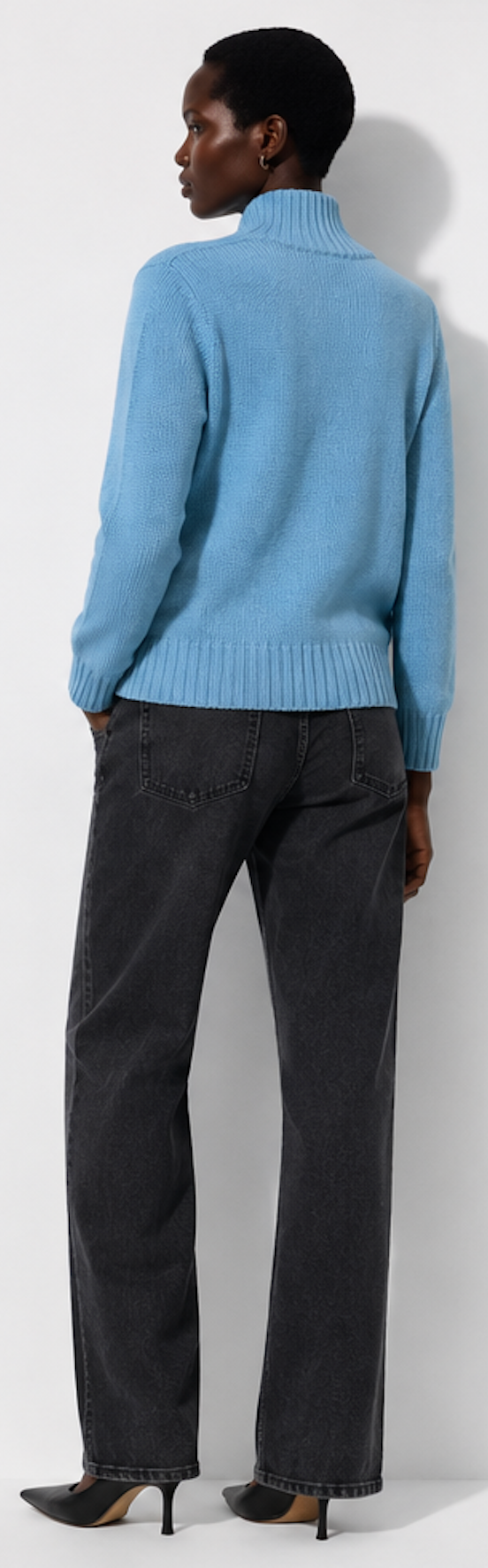 Light blue  Zip-Up Sweater, DEPARTIRE – Size XXL