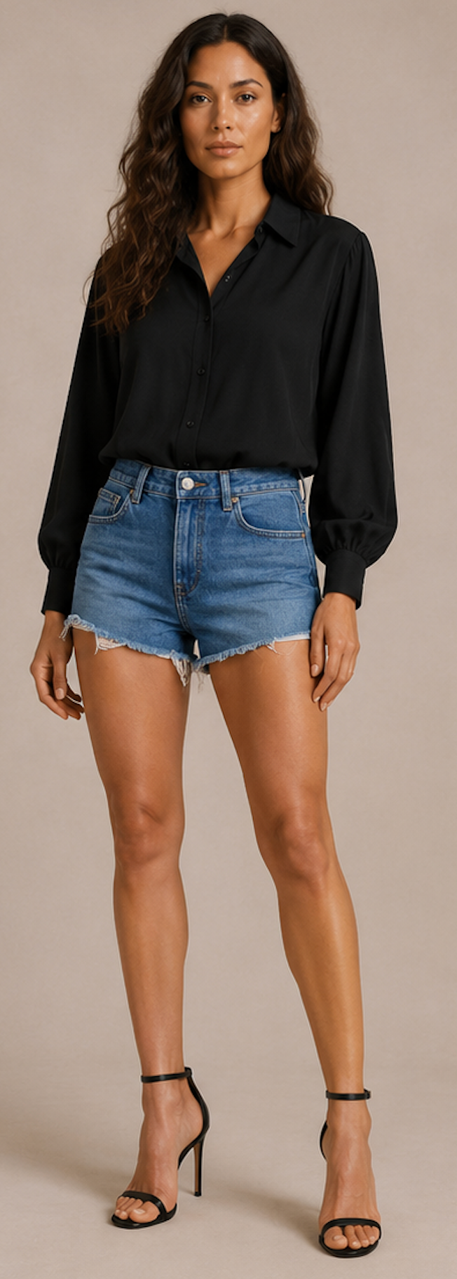 Mid-wash blue cut-off Denim Shorts, H&M – Size EU 40 / US 8