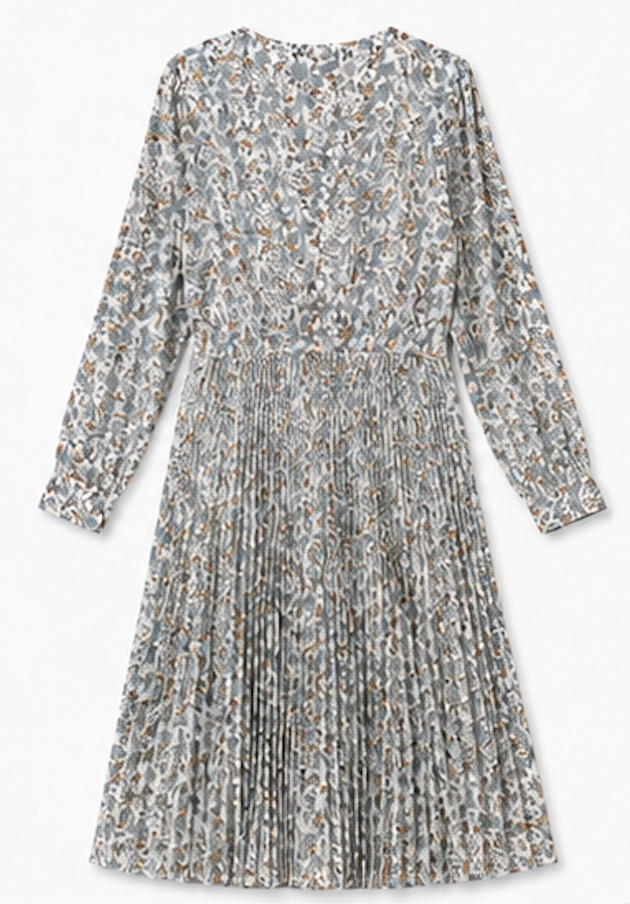 Light blue floral Pleated Midi Dress, RR – Size 42