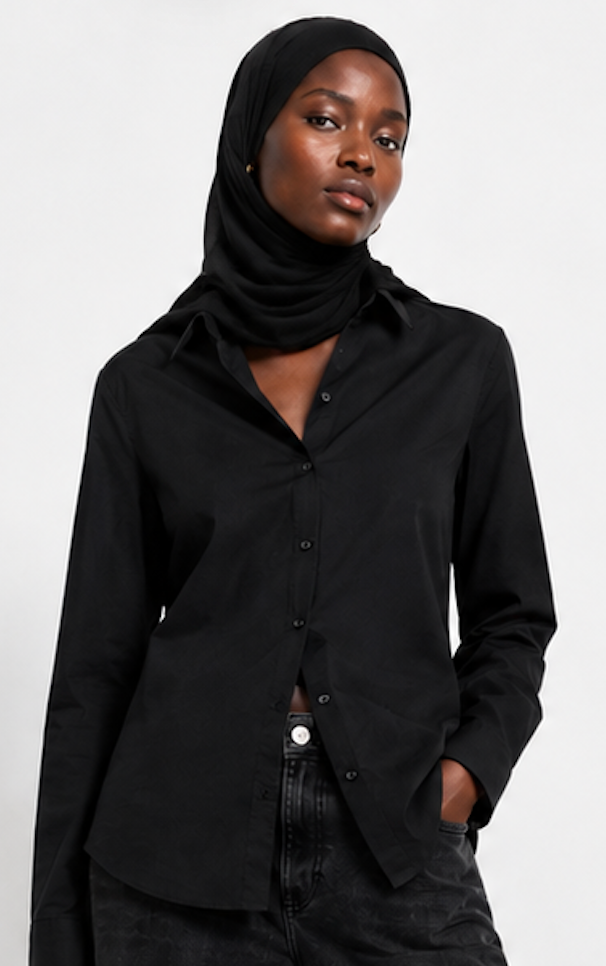 Black Button-Down Shirt – Size 40