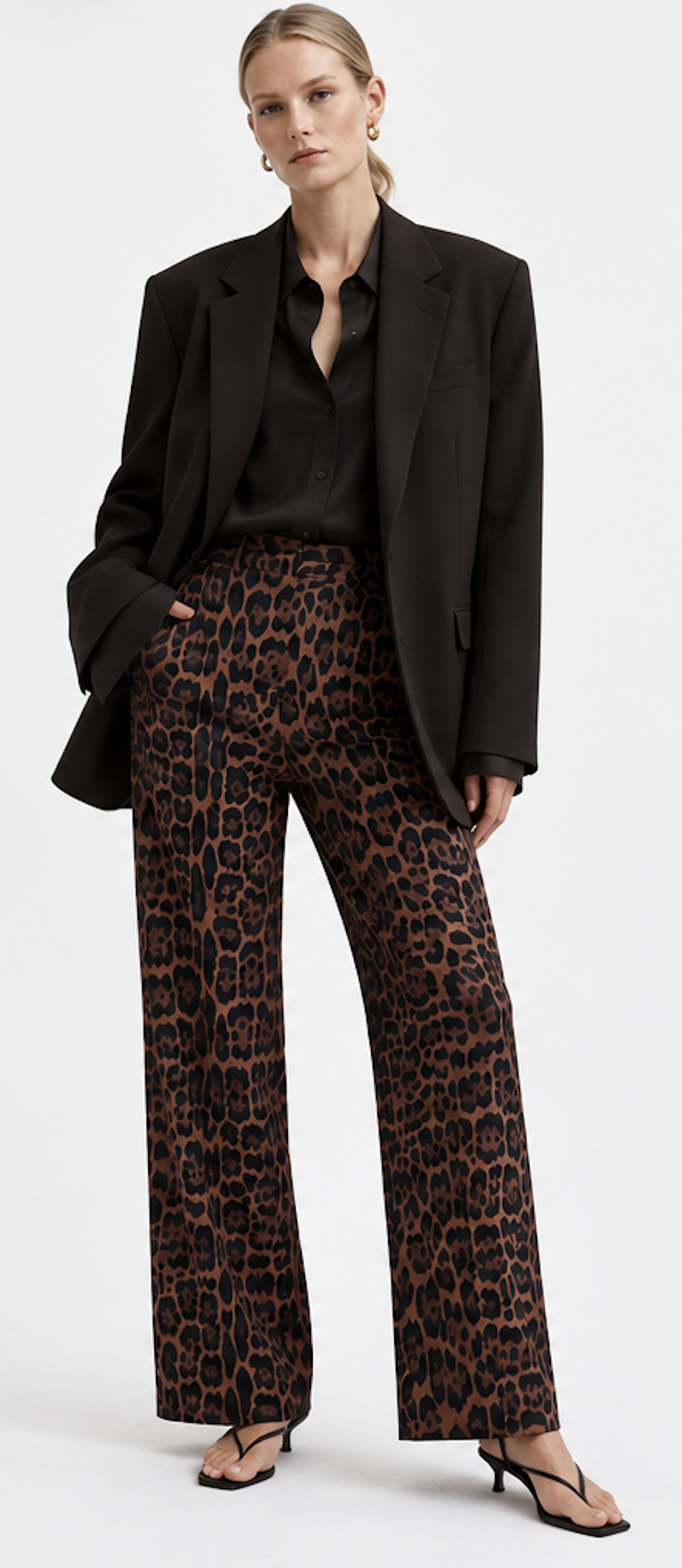 Leopard-print Wide Leg Pants, H&M – Size EU 40