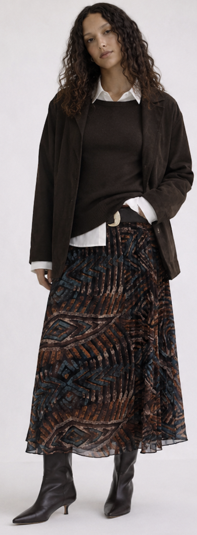 Flowy Pleated Midi Skirt – Size M