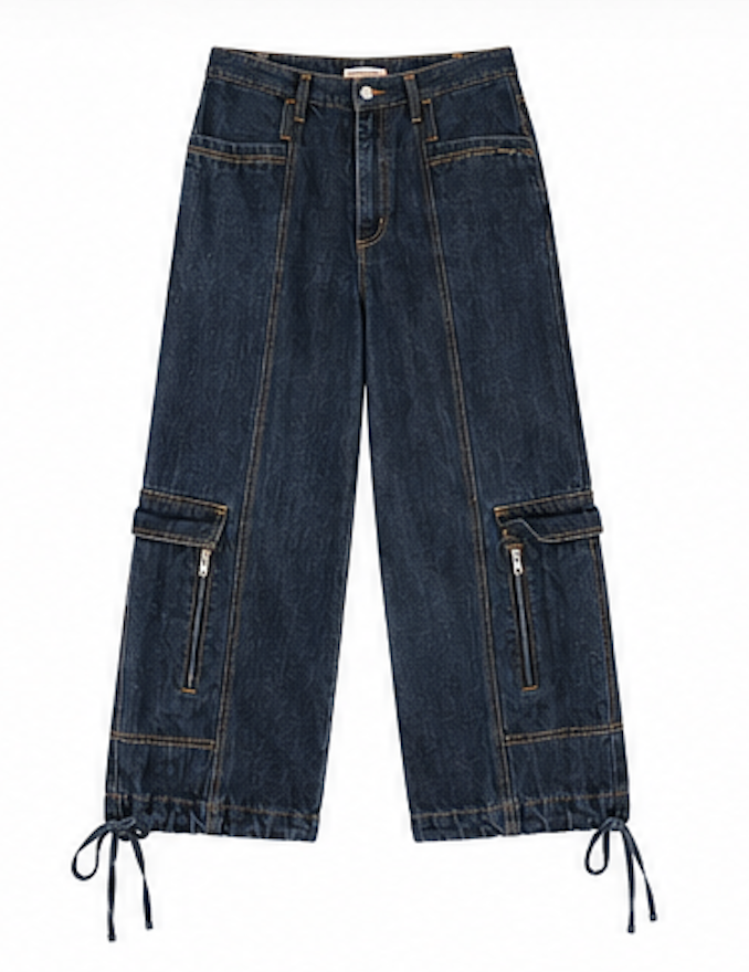 Dark-wash Cargo Capri Pants (Denim), MARC LAUGE – Size 36