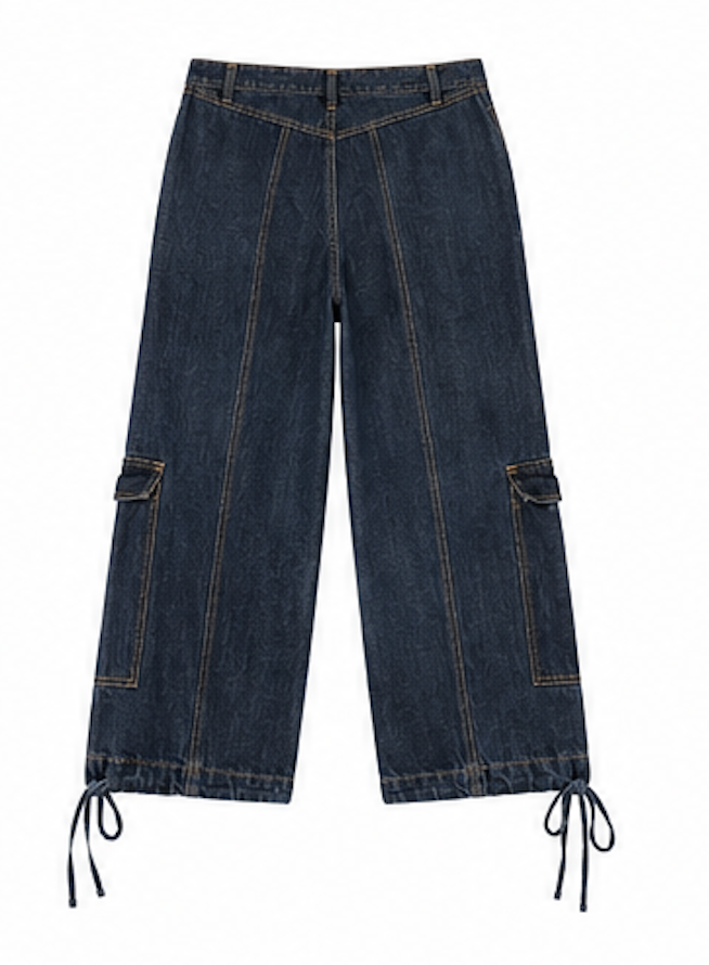 Dark-wash Cargo Capri Pants (Denim), MARC LAUGE – Size 36