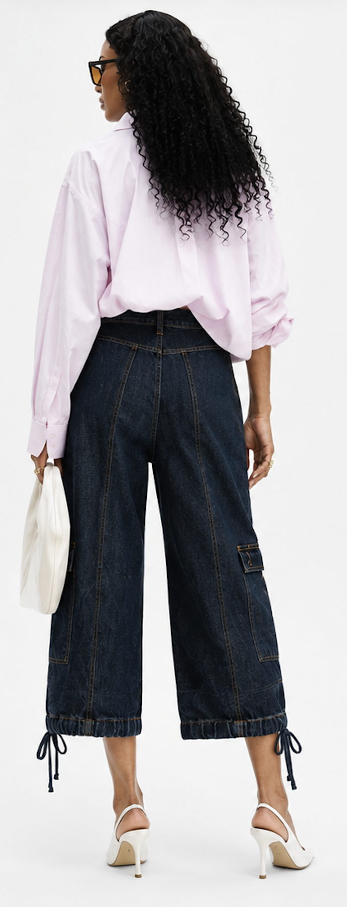 Dark-wash Cargo Capri Pants (Denim), MARC LAUGE – Size 36