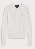 Classic white cable-knit Cardigan, POLO RALPH LAUREN – Size L (12-14)